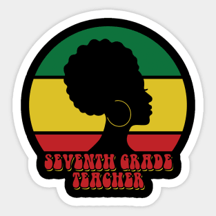 African American Seventh Grade Teacher Black History Month Sticker